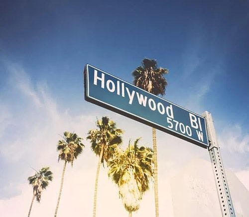 Hollywood Boulevard road sign
