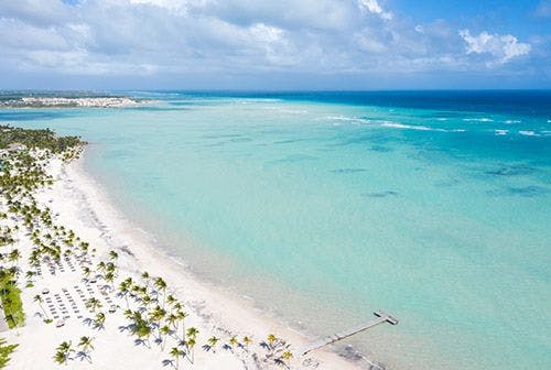 A white sand beach in the Dominican Republic
