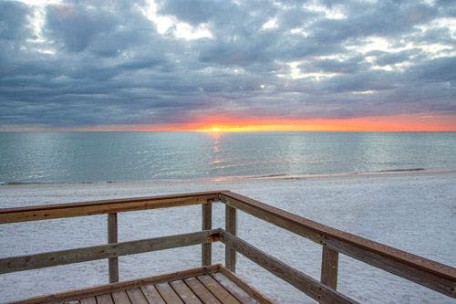 Gulf Coast beach at sunset