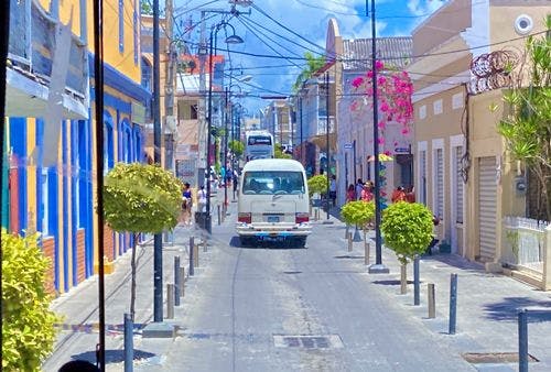 Colorful pastel streets in Puerto Plata
