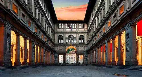 The Uffizi Gallery building 