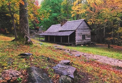Historic Ogle log cabin the Gatlinburg forest