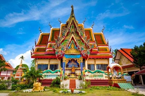 An ornate temple in Koh Samui