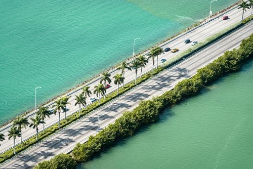 Scenic road across the sea in Florida