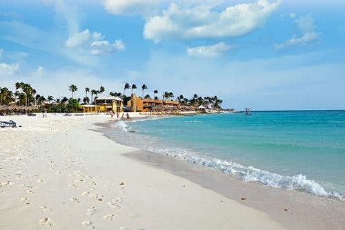 Palm Beach white sand beach in Aruba