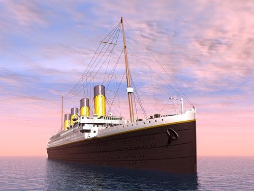 A digital image of the Titanic ocean liner