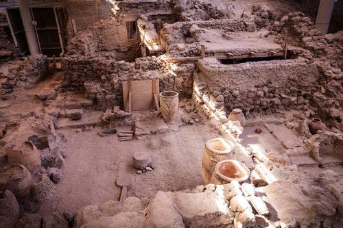 Akortiri Archaeological site in Santorini