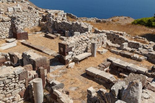 The ruins of the town of Thira