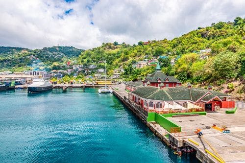 Colorful, historic port town of Kingstown in St Vincent and the Grenadines