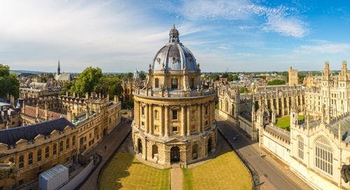 The Radcliffe Camera, an iconic round domed building in Oxford