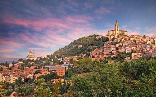 The hill top village of Tobi in Umbria