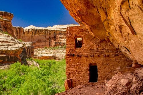 An ancient rock dwelling in a cliff in Utah