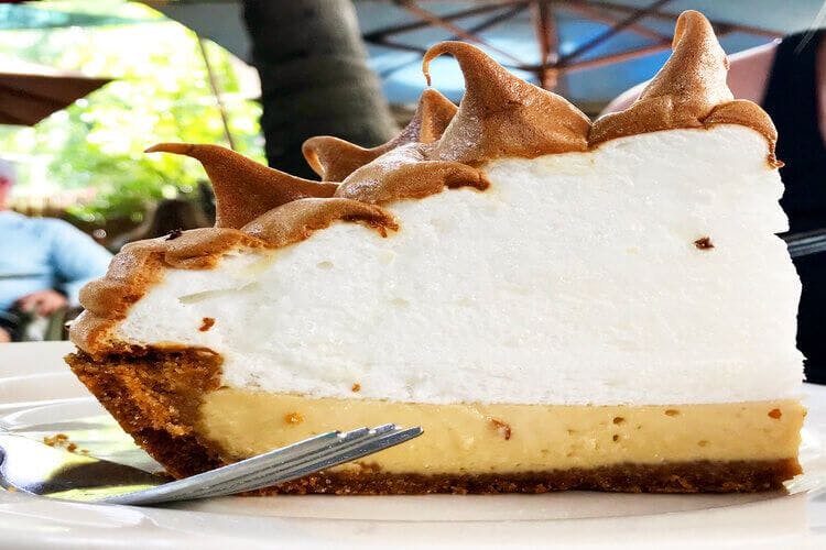 A huge delicious slice of Key Lime pie, served in Key West