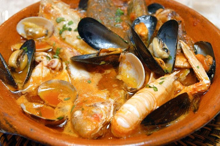 Brodetto di Pesca fish soup dish from Le Marche, Italy