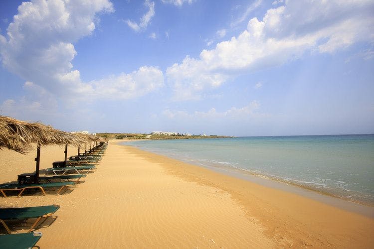 A pristine stretch of Golden Beach in Paros