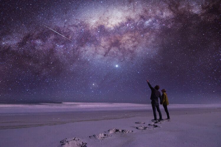 A couple stargazing