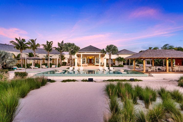 Sentosa Turks and Caicos villa with large private pool and white sand beach