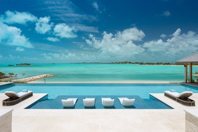 Turtle Tail Turks and Caicos rentals with wonderful views - Emerald Bay villa with private pool and view of sea