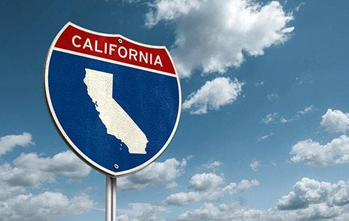 A California road sign