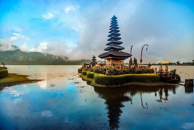 Floating temple in Indonesia