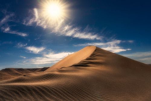 A large golden sand dune 
