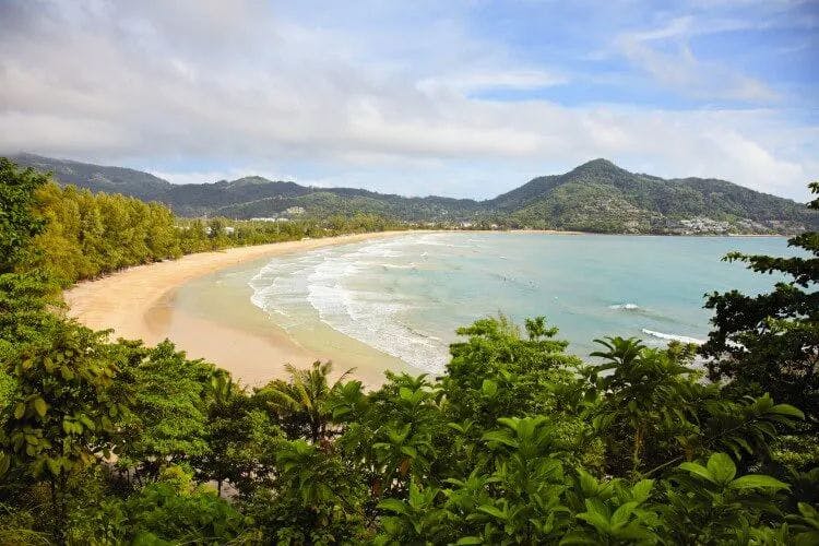 Kamala Beach - an arch of golden sand backed by thick forest