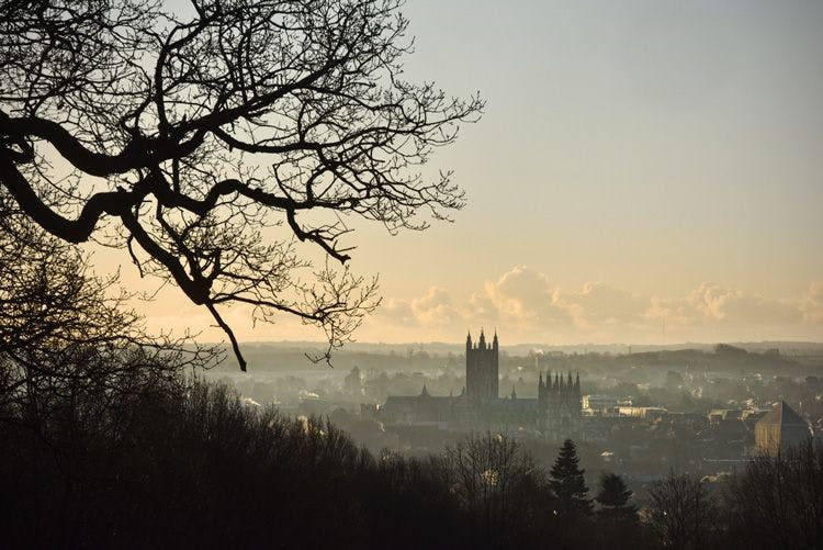 Canterbury Cathedral on a misty morning