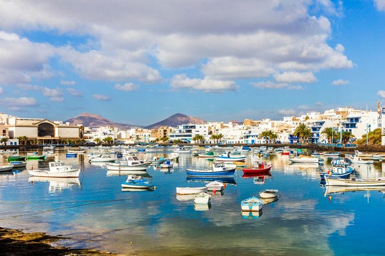 A small waterfront town in Lanzarote