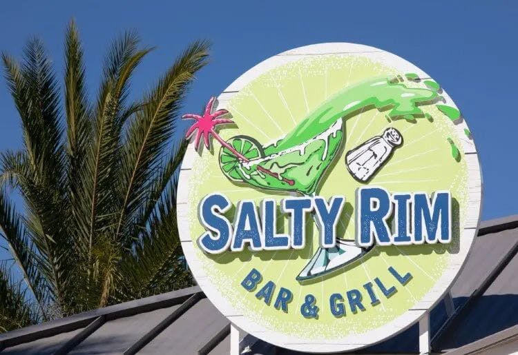 Salty Rim bar sign