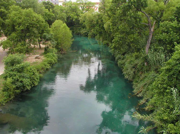 River running through tick forest near New Braunfels