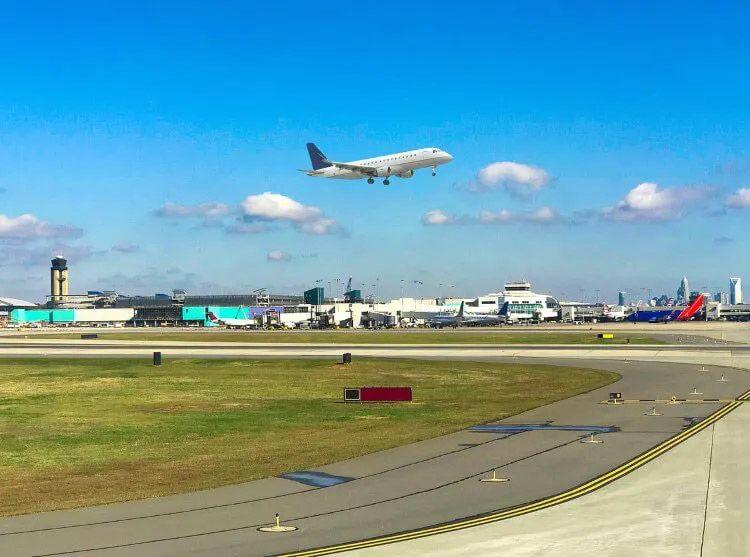 A plane taking off from North Carolina Airport