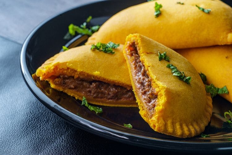 Jamaican beef patties on a plate