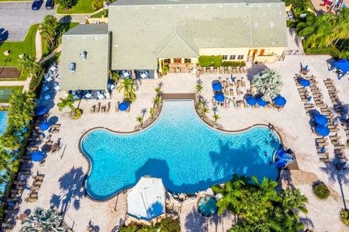 Ariel view of Paradise Palms Resort pool