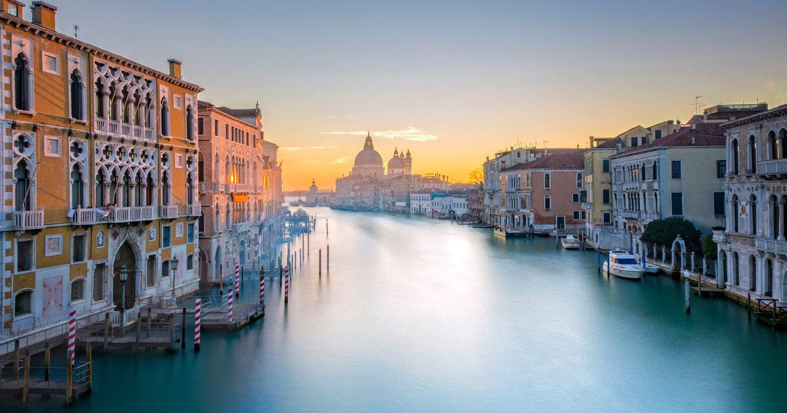 The Grand Canal of Venice on a misty morning