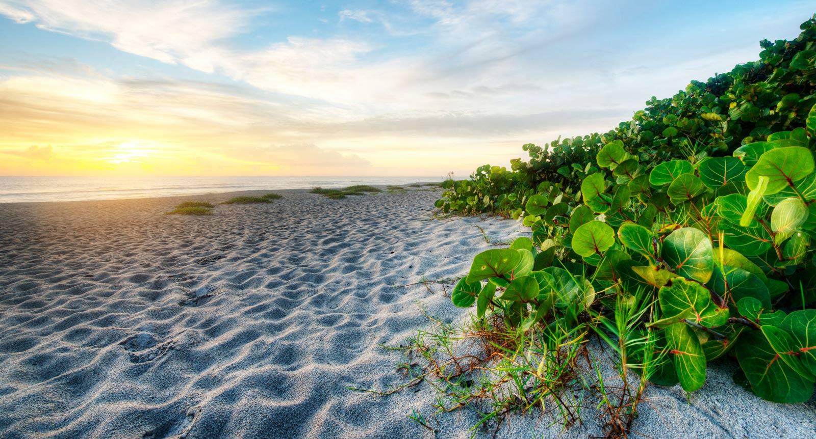 Melbourne Beach white sand beach in Florida