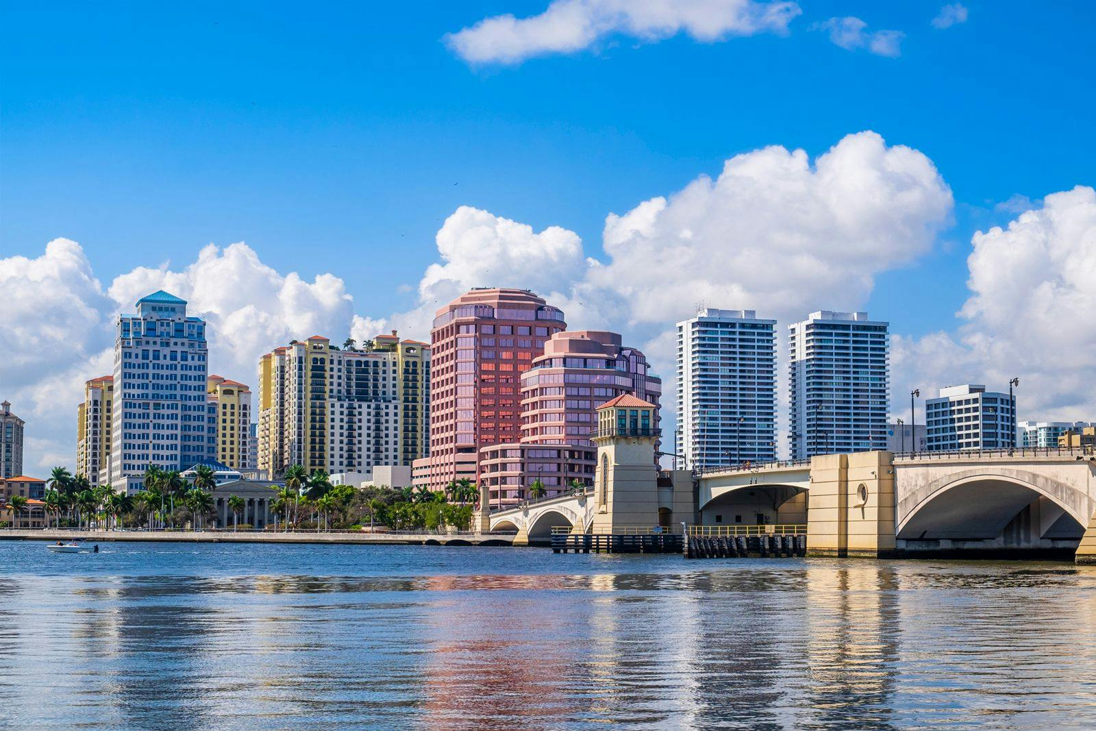 West Palm Beach city skyline in Florida