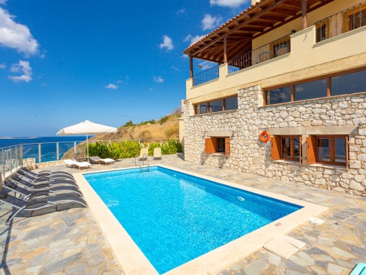 Souda Bay View Crete villa rental on the beach