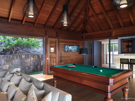 Villa Mythique St Barts vacation rental with a pool table