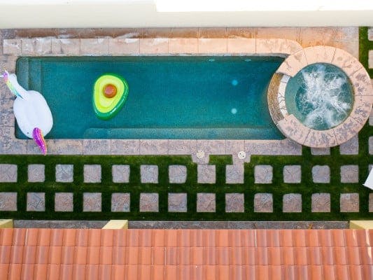 La Quinta villas with luxury pools La Quinta 63 ariel view of pool