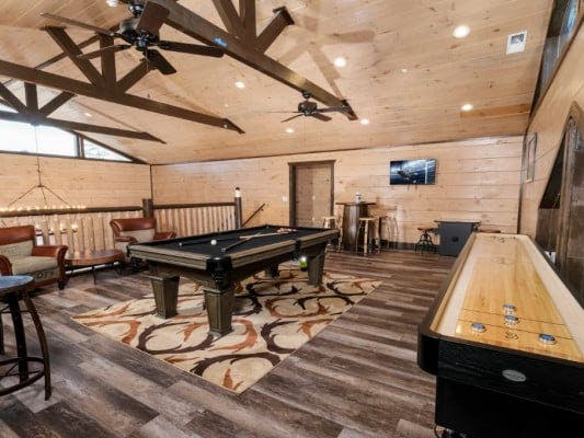 Pigeon Forge 85 vacation rental with basketball court and games room