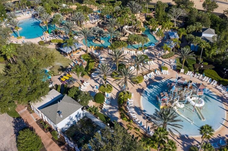 aerial view of reunion's water park