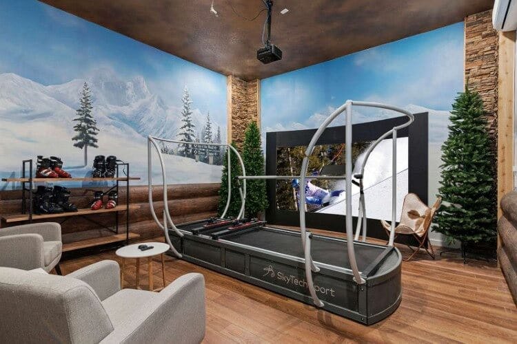 A ski simulator room at Villatel Village 8 vacation rental