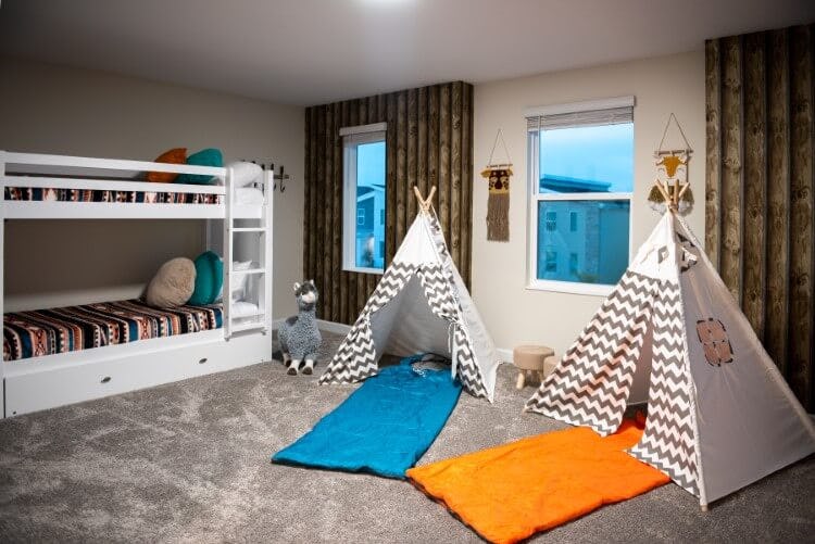 Storey Lake Resort 904 camping themed bedroom
