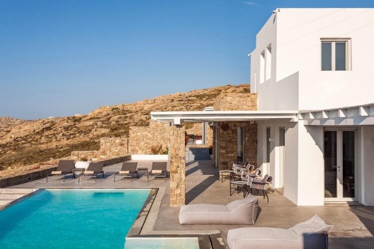 white villa with pool
