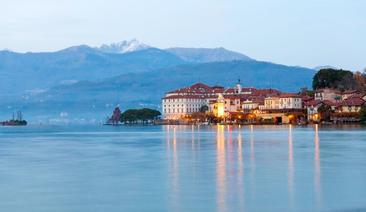 A twilight view of Lake Maggiore, Italy