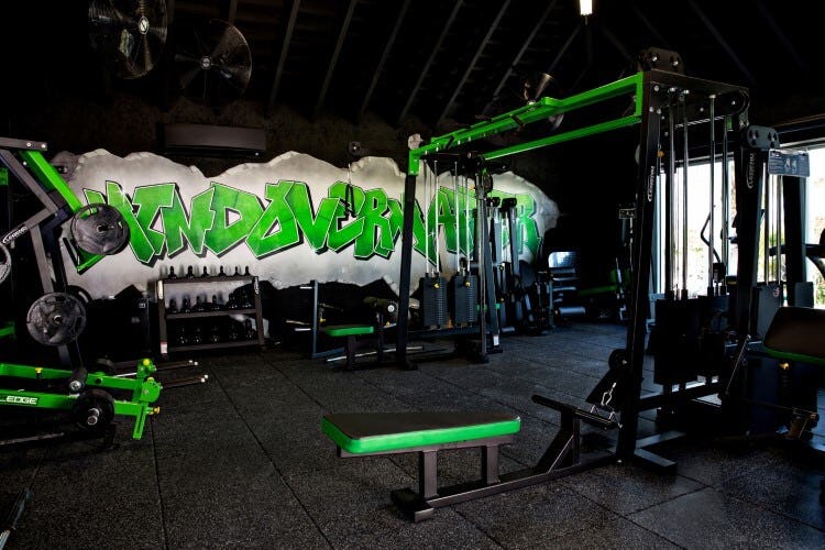 black and neon green gym