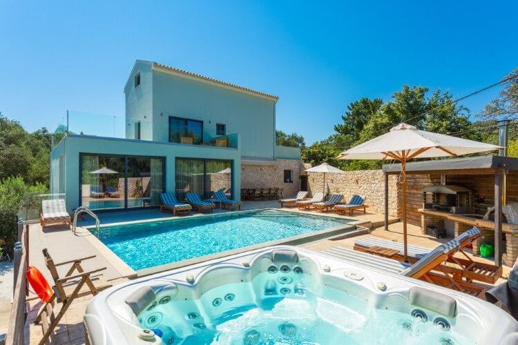 smart modern villa with pool and hot tub