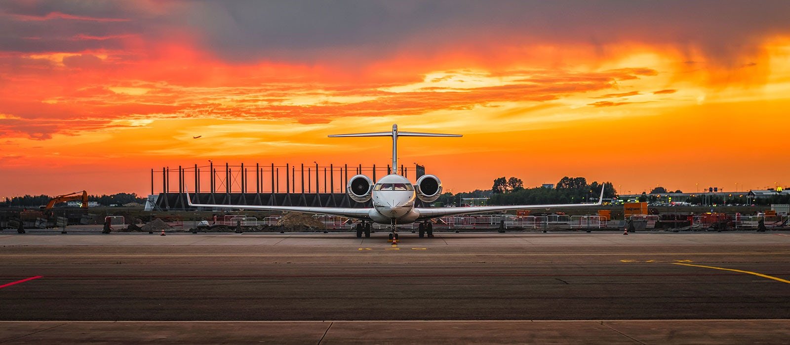 Image of Private Jet on runway. Top Villas Private Jet Charter