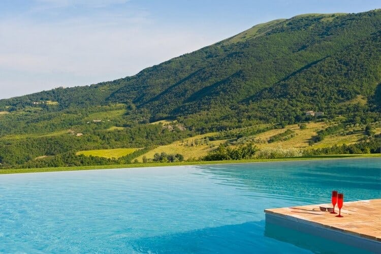 swimming pool overlooking rolling hills