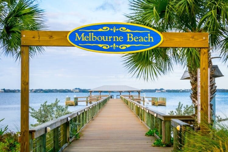 Melbourne Beach boardwalk sign